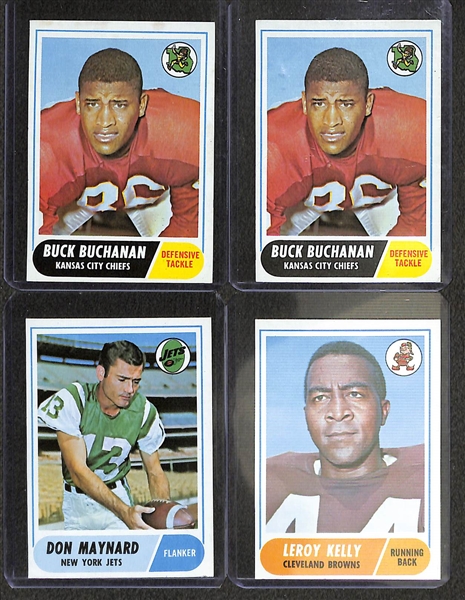  Lot of (250) 1968 Topps Football w. (2) Gale Sayers Cards