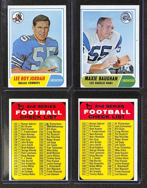  Lot of (250) 1968 Topps Football w. (2) Gale Sayers Cards