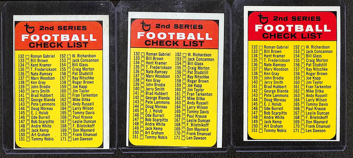  Lot of (250) 1968 Topps Football w. (2) Gale Sayers Cards