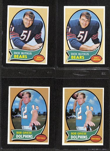  Lot of (270+) 1970 Topps Football Cards w. (3) Gale Sayers and OJ Simpson Rookie Card
