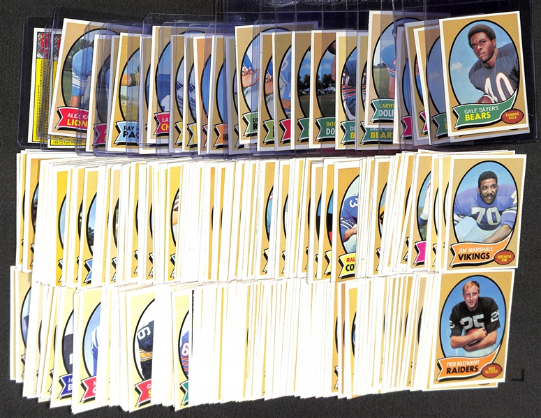  Lot of (270+) 1970 Topps Football Cards w. (3) Gale Sayers and OJ Simpson Rookie Card