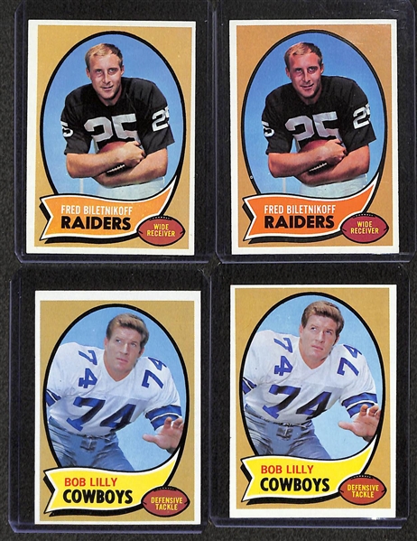  Lot of (270+) 1970 Topps Football Cards w. (3) Gale Sayers and OJ Simpson Rookie Card