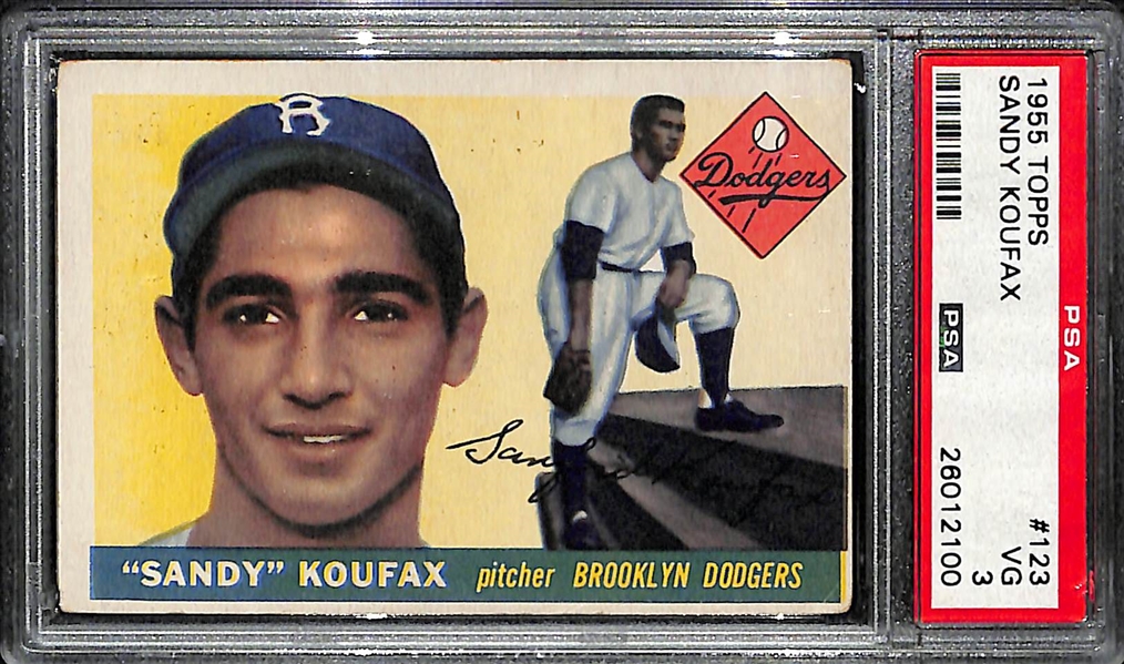 1955 Topps Sandy Koufax Rookie Card Graded PSA 3