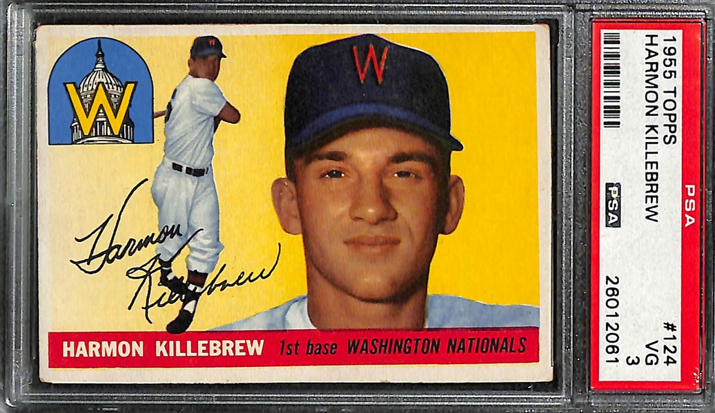 Lot of (3) 1955 Topps Harmon Killebrew Rookie Cards All Graded PSA 3