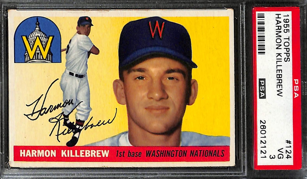 Lot of (3) 1955 Topps Harmon Killebrew Rookie Cards All Graded PSA 3