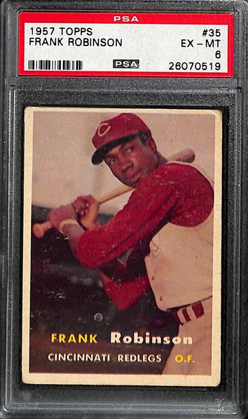 Lot of (2) 1957 Topps Rookie PSA Graded Lot w/ Frank Robinson PSA 6 and Don Drysdale PSA 4