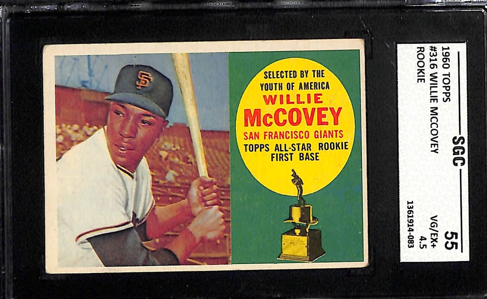 Lot of (5) 1950s and 60s Rookie Baseball Cards (SGC Graded) w. McCovey, Sutton, Bunning and Marichal