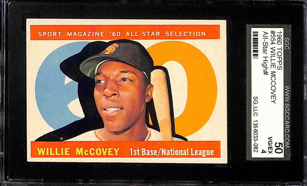 Lot of (5) 1950s and 60s Rookie Baseball Cards (SGC Graded) w. McCovey, Sutton, Bunning and Marichal
