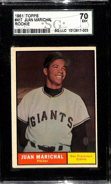 Lot of (5) 1950s and 60s Rookie Baseball Cards (SGC Graded) w. McCovey, Sutton, Bunning and Marichal