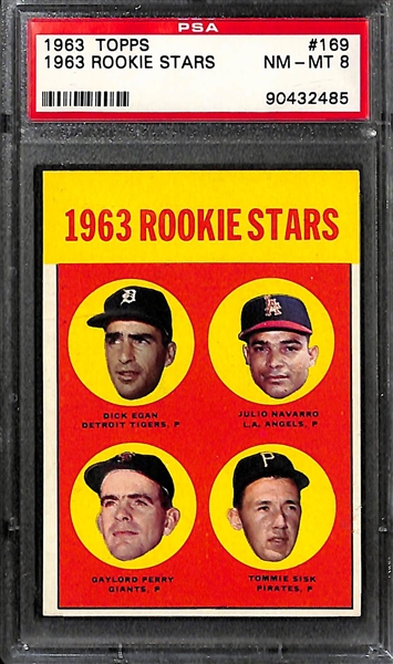 Lot of (4) 1950s & 60s Graded Baseball Rookie Cards w. Frank Robinson and Gaylord Perry