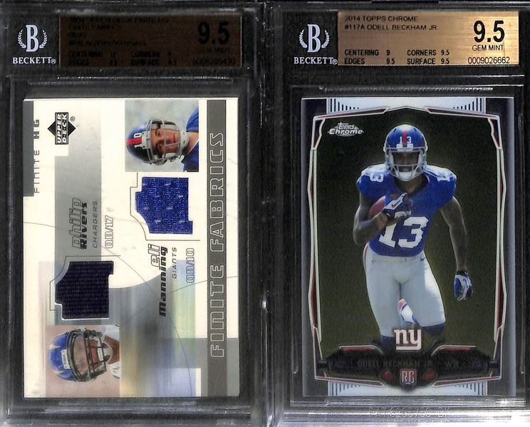 Lot of (8) 2000s Football Gem Mint Graded Rookie Cards w/  Roethlisberger, Warner, Luck, E. Manning