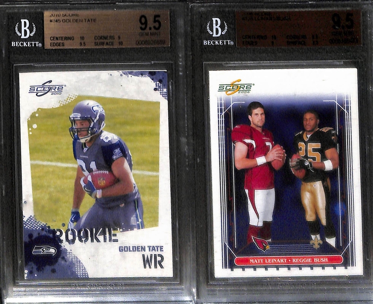 Lot of (8) 2000s Football Gem Mint Graded Rookie Cards w/  Roethlisberger, Warner, Luck, E. Manning
