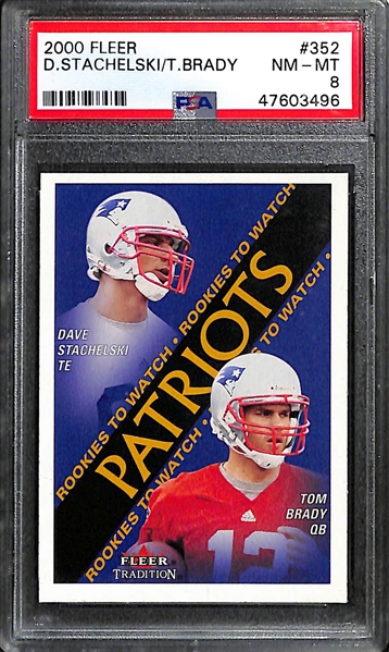 Lot of (4) Tom Brady PSA/BGS Graded Rookie Cards w. Fleer, Pacific, Pacific Aurora, Skybox