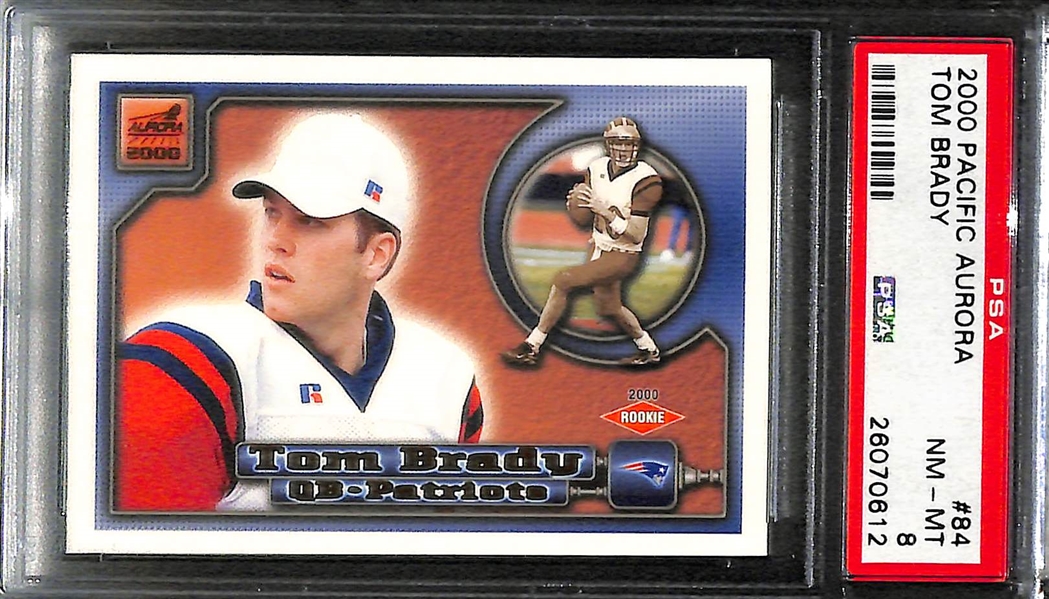 Lot of (4) Tom Brady PSA/BGS Graded Rookie Cards w. Fleer, Pacific, Pacific Aurora, Skybox