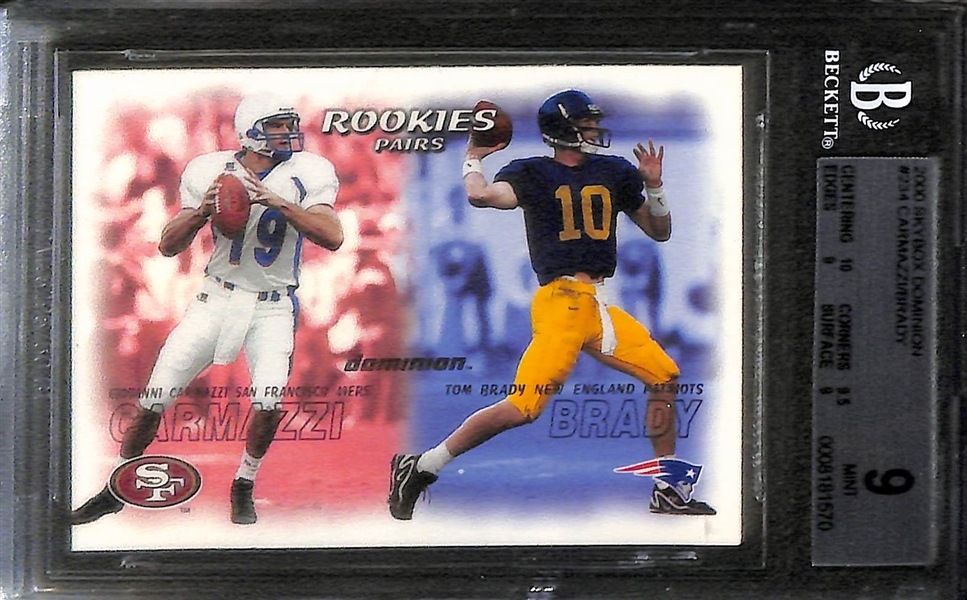 Lot of (4) Tom Brady PSA/BGS Graded Rookie Cards w. Fleer, Pacific, Pacific Aurora, Skybox
