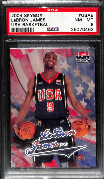 Lot of (3) 2003 & 2004 Lebron James PSA Graded Cards