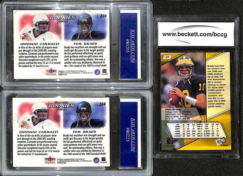 Lot of (3) Graded 10 Tom Brady Rookie Cards