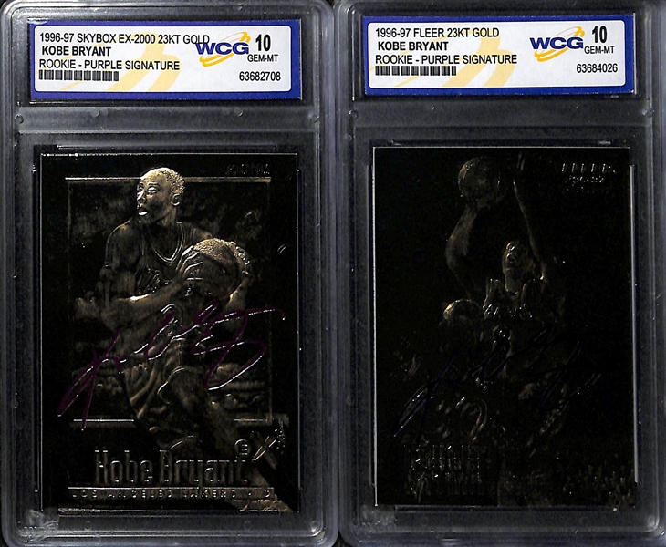 Lot of (7) Graded Kobe Bryant Rookie Cards w/ (6) 23KT Gold Rookies