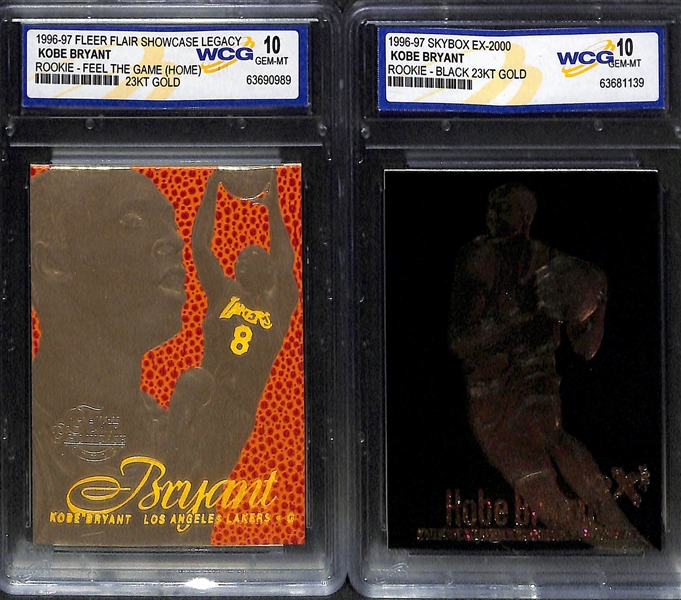 Lot of (7) Graded Kobe Bryant Rookie Cards w/ (6) 23KT Gold Rookies