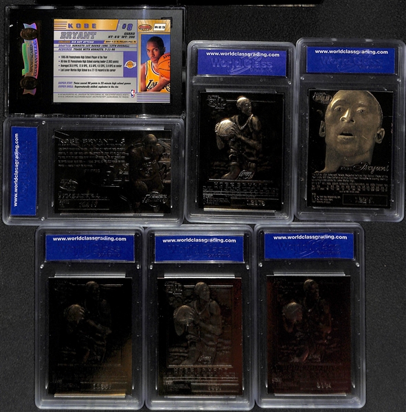 Lot of (7) Graded Kobe Bryant Rookie Cards w/ (6) 23KT Gold Rookies
