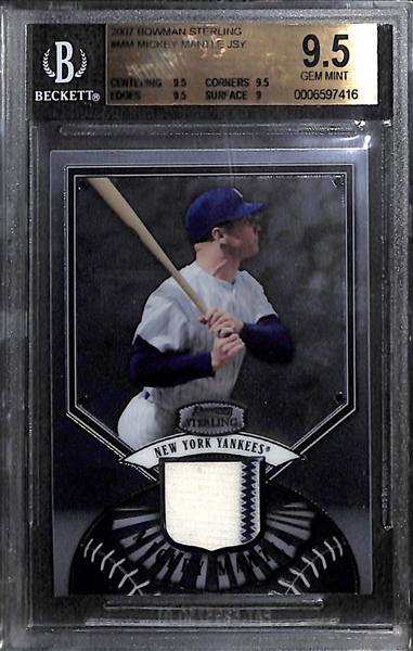 Lot of (4) BGS Graded Mickey Mantle Game Used Jersey Cards