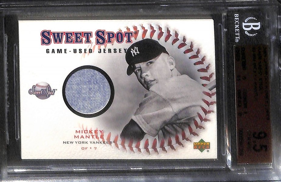 Lot of (4) BGS Graded Mickey Mantle Game Used Jersey Cards