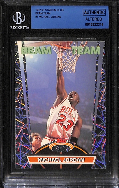 Michael Jordan Insert Lot - 1997 Upper Deck Records Collection (BGS 8) & 1992 Stadium Club Beam Team (BGS Authentic)