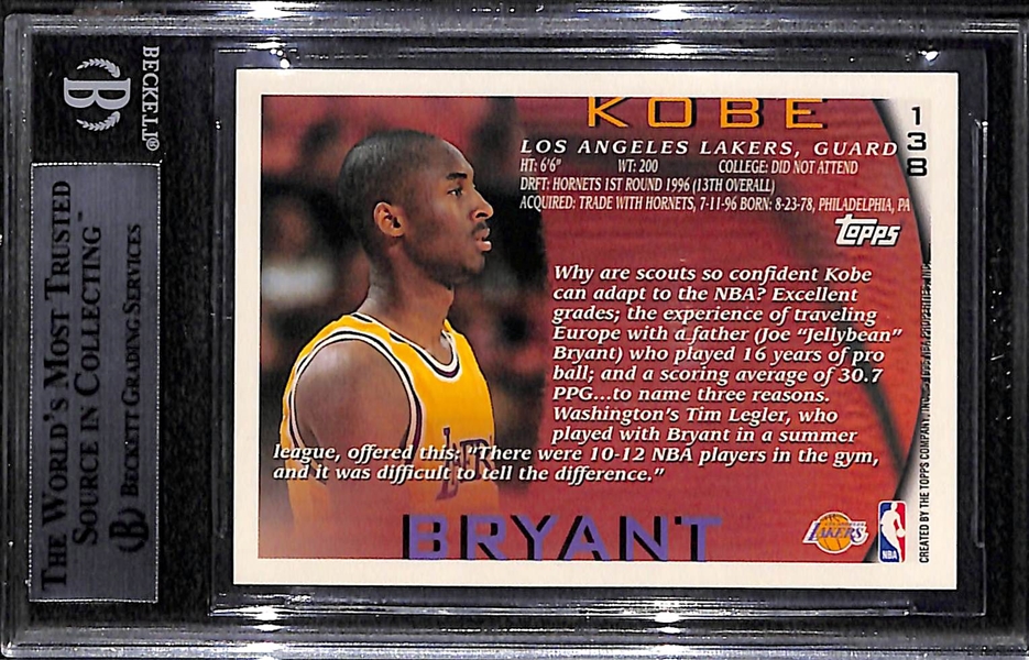 1996-97 Topps Kobe Bryant Rookie Card #138 Graded BGS 9 Mint