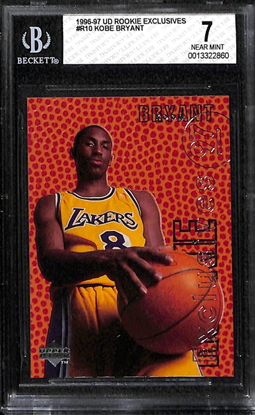 Lot of (3) 1996 Kobe Bryant BGS Graded Rookie Cards - Ultra All-Rookies, UD Exclusives, TSC Rookies