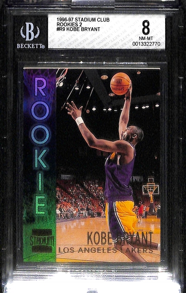 Lot of (3) 1996 Kobe Bryant BGS Graded Rookie Cards - Ultra All-Rookies, UD Exclusives, TSC Rookies