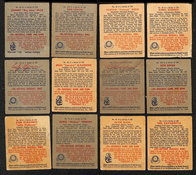 Lot of (27) 1948 Bowman Baseball Cards w. Bob Feller