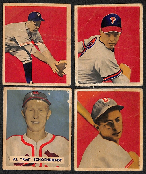 Lot of (12) 1949 Bowman Baseball Cards w. Johnny Mize