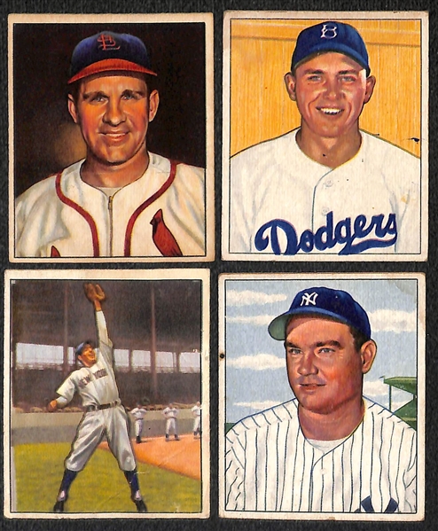Lot of (9) 1950 Bowman and (4) 1950 Drake's Cookies Cards w. 1950 Bowman Richie Ashburn (2nd year)