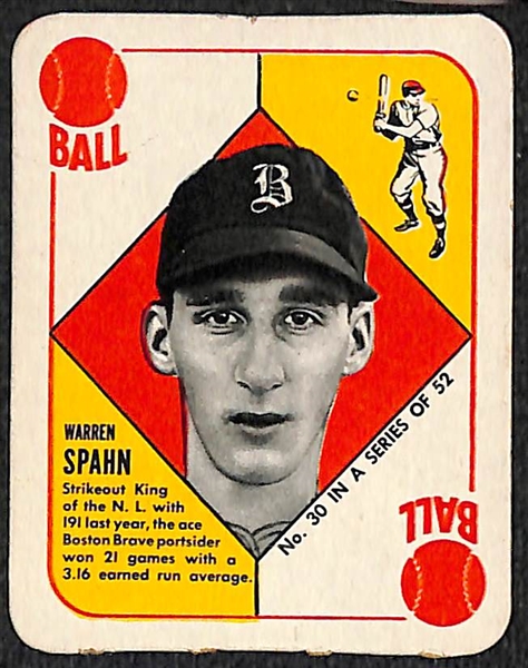  Lot of (35) 1951 Topps Red Backs & (9) 1951 Topps Blue Backs w. 1951 Warren Spahn Red Back 