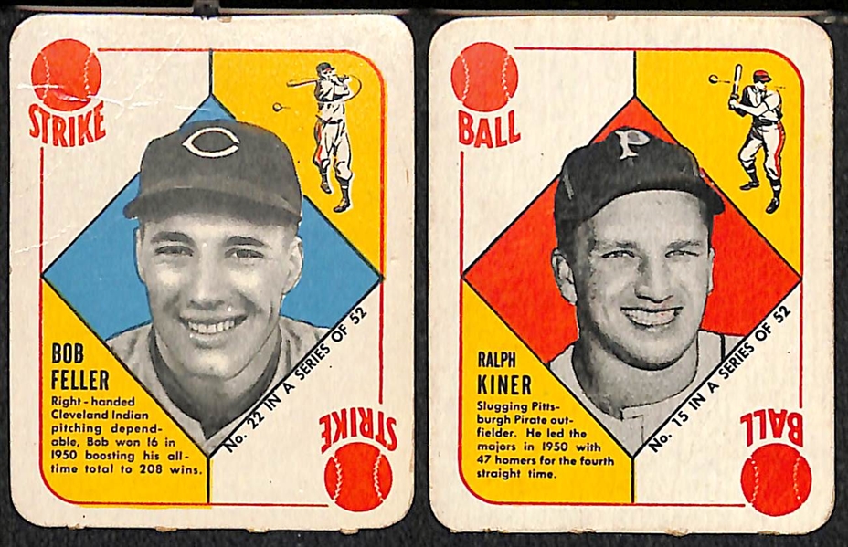  Lot of (35) 1951 Topps Red Backs & (9) 1951 Topps Blue Backs w. 1951 Warren Spahn Red Back 