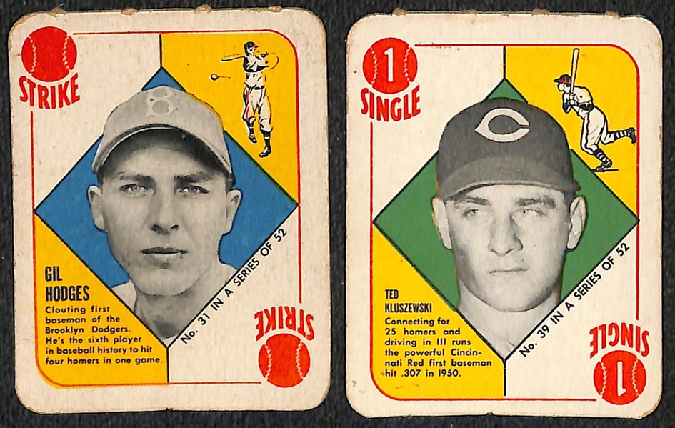  Lot of (35) 1951 Topps Red Backs & (9) 1951 Topps Blue Backs w. 1951 Warren Spahn Red Back 