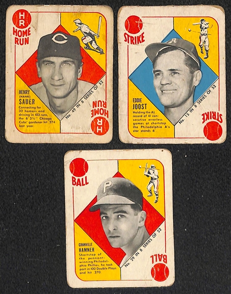  Lot of (35) 1951 Topps Red Backs & (9) 1951 Topps Blue Backs w. 1951 Warren Spahn Red Back 