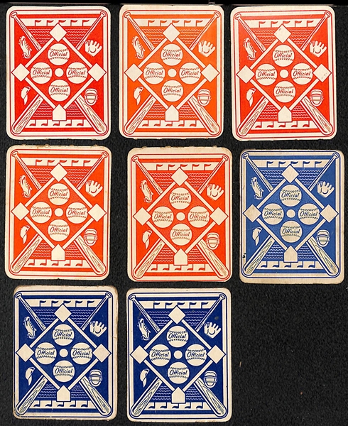  Lot of (35) 1951 Topps Red Backs & (9) 1951 Topps Blue Backs w. 1951 Warren Spahn Red Back 