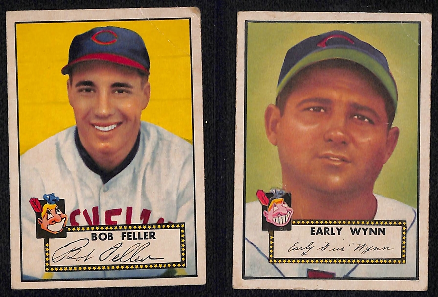  Lot of (7) 1952 Topps & (10) 1953 Topps Baseball Cards w. 1952 Bob Feller
