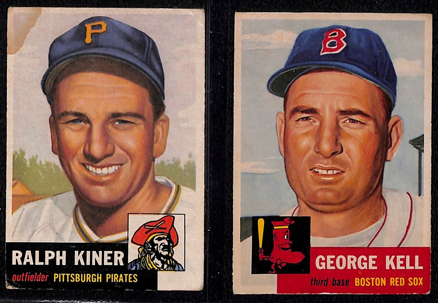  Lot of (7) 1952 Topps & (10) 1953 Topps Baseball Cards w. 1952 Bob Feller