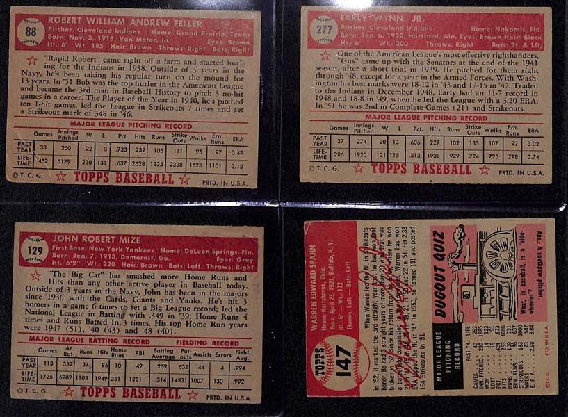 Lot of (7) 1952 Topps & (10) 1953 Topps Baseball Cards w. 1952 Bob Feller