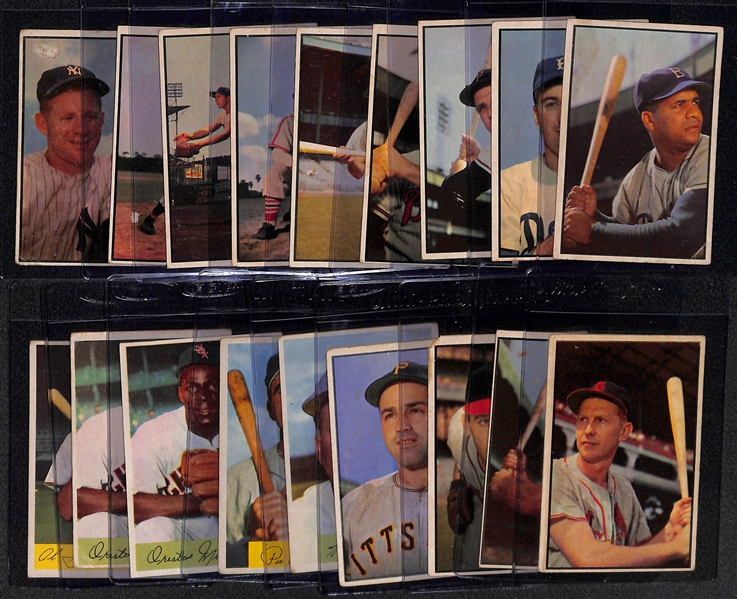 Lot of (13) 1953 Bowman & (5) 1954 Bowman Baseball Cards w. 1953 & 1954 Roy Campanella