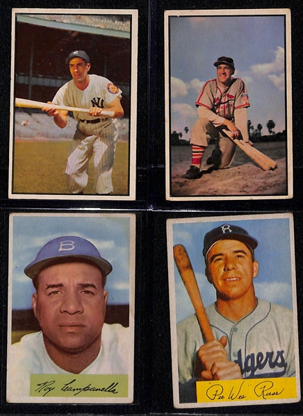 Lot of (13) 1953 Bowman & (5) 1954 Bowman Baseball Cards w. 1953 & 1954 Roy Campanella