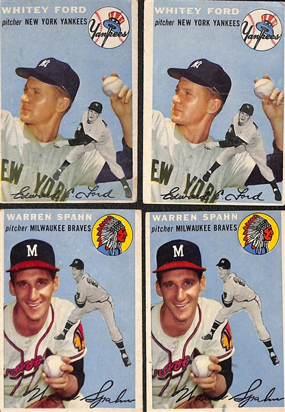  Lot of (23) 1954-1956 Topps Baseball Cards w. (2) 1954 Whitey Ford Cards