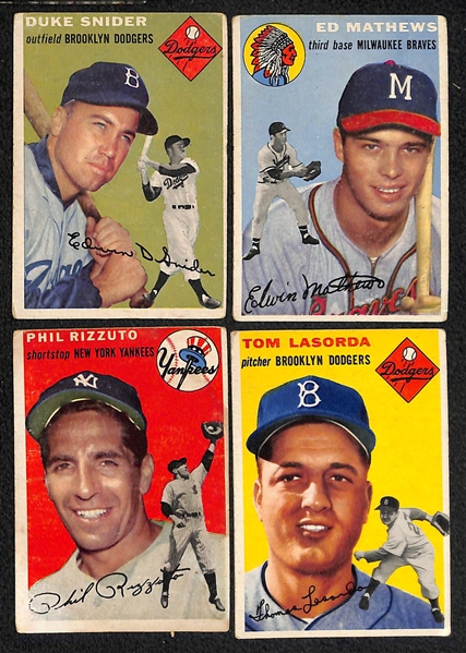  Lot of (23) 1954-1956 Topps Baseball Cards w. (2) 1954 Whitey Ford Cards