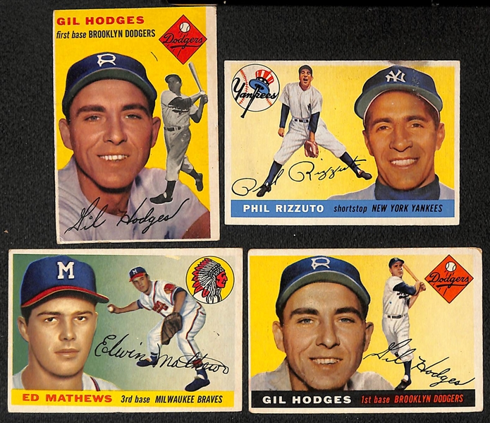 Lot of (23) 1954-1956 Topps Baseball Cards w. (2) 1954 Whitey Ford Cards