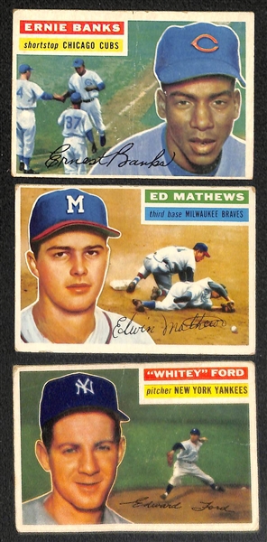  Lot of (23) 1954-1956 Topps Baseball Cards w. (2) 1954 Whitey Ford Cards