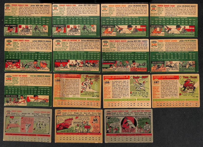  Lot of (23) 1954-1956 Topps Baseball Cards w. (2) 1954 Whitey Ford Cards