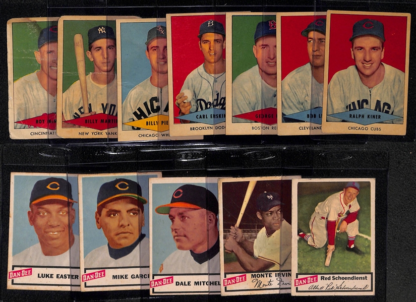 Lot of (7) 1954 Red Heart & (5) 1954 Dan-Dee Cards w. 1954 Red Heart Ralph Kiner