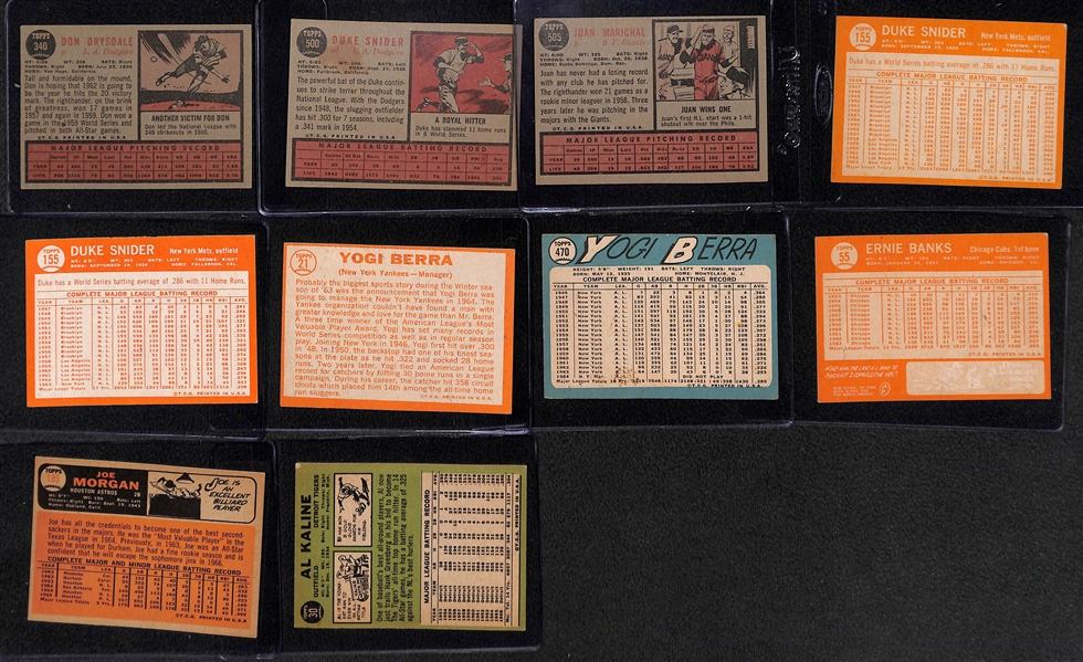  Lot of (21) 1962-1967 Topps Baseball Cards w. 1962 Don Drysdale